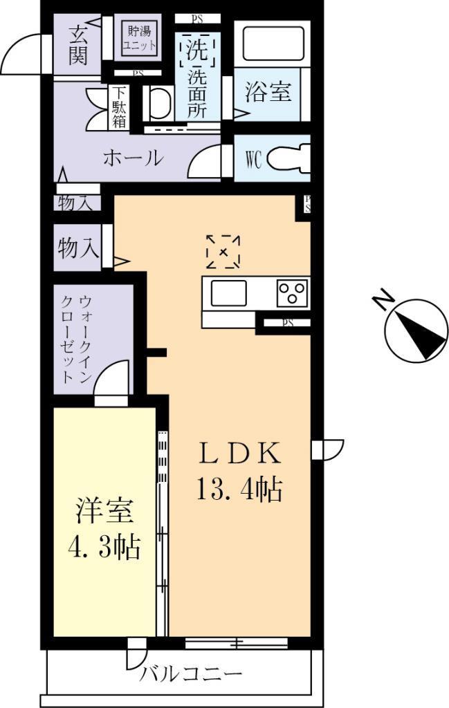 ロコ・ソラーレ(1LDK/3階)の間取り写真