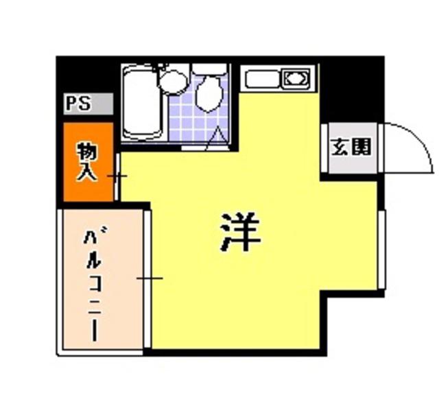 ライオンズマンション神戸(ワンルーム/3階)の間取り写真