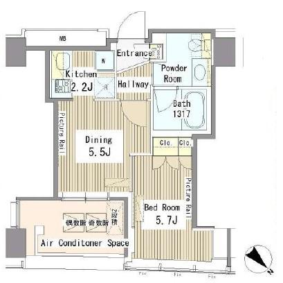 MY TOWER RESIDENCE(1DK/12階)の間取り写真