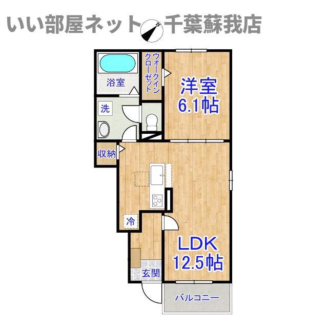 エアリーVI(1LDK/1階)の間取り写真