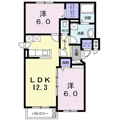 プリマヴェーラ・ルーチェ(2LDK/3階)の間取り写真