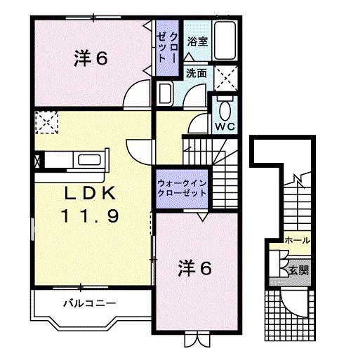 アーバンヴィレッジIII(2LDK/2階)の間取り写真