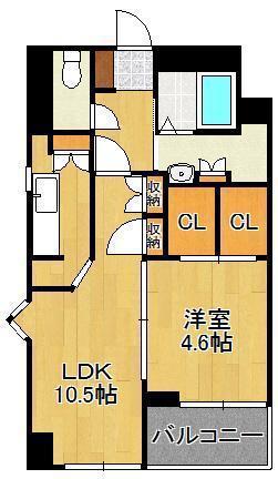 ニューサンリバー11番館(1LDK/2階)の間取り写真
