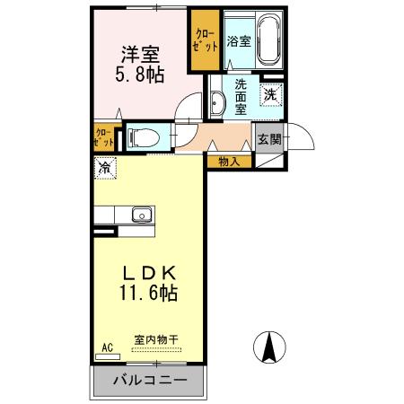 リーブリング(1LDK/3階)の間取り写真