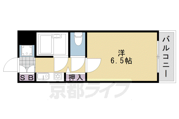 インペリアルジュン(1K/5階)の間取り写真