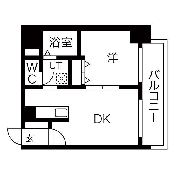 グレイスコート円山北(1LDK/3階)の間取り写真
