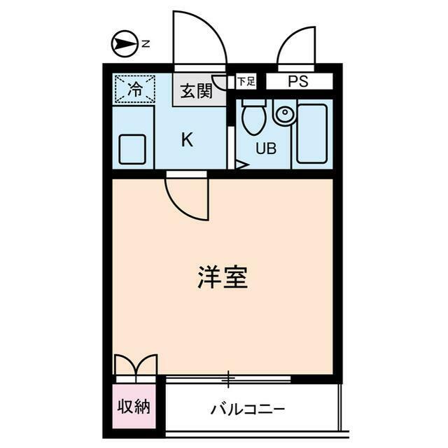 シャインハイム草加新田I(1K/2階)の間取り写真