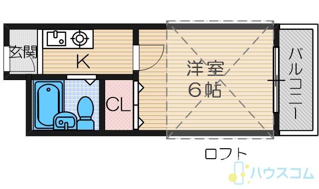 清水M1(1K/2階)の間取り写真
