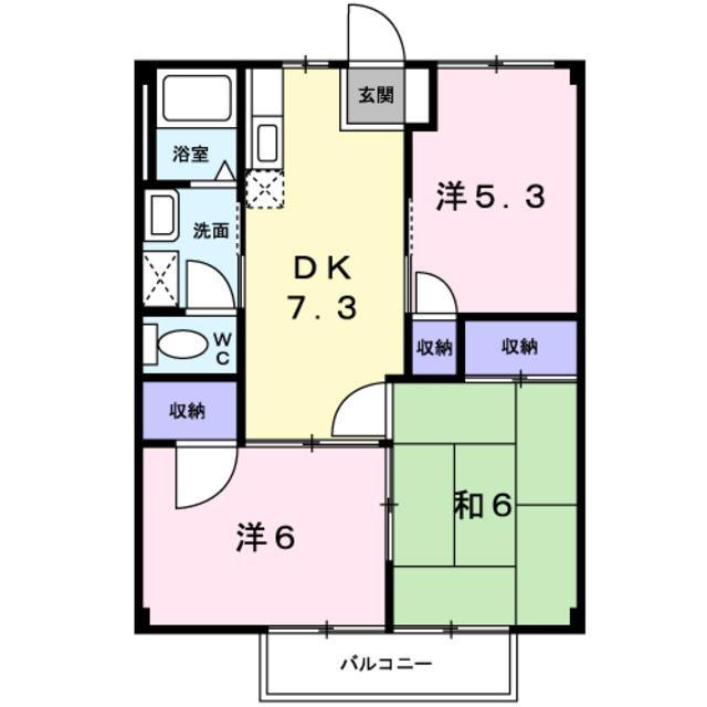 プロムナード菖蒲II(3DK/1階)の間取り写真