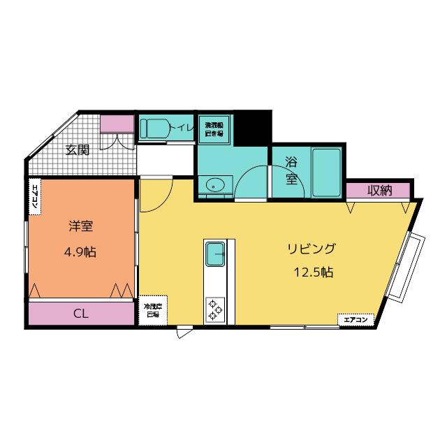 サニーハウス大川(1LDK/1階)の間取り写真