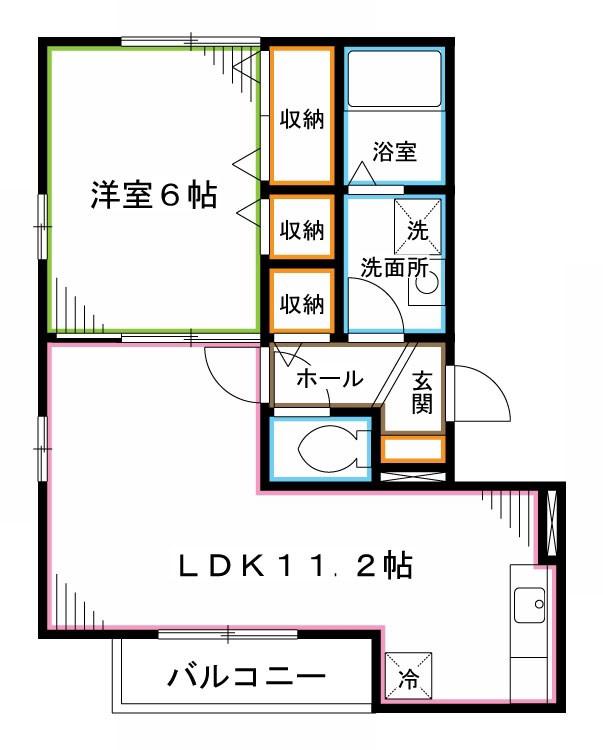 メゾン芙蓉(1LDK/2階)の間取り写真