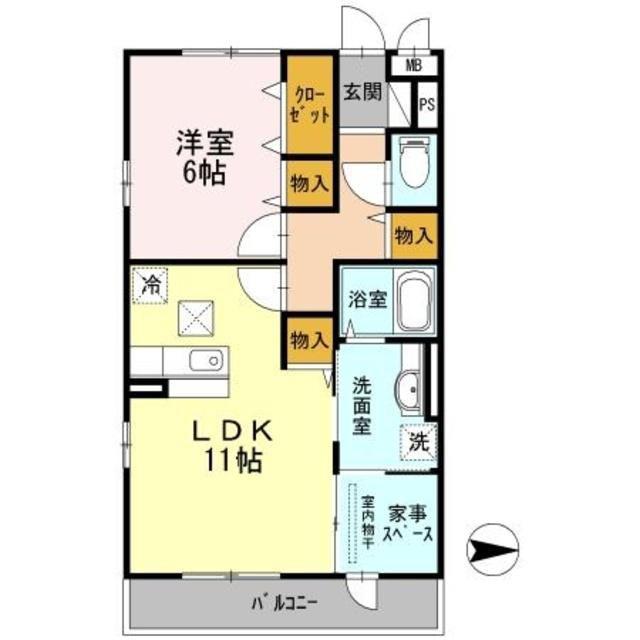 メゾンリヴェール(1LDK/3階)の間取り写真