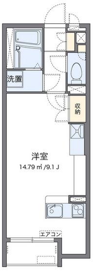 ミランダ宇那木山(ワンルーム/1階)の間取り写真