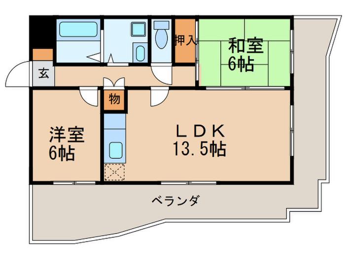 サンドリーム庄内(2LDK/4階)の間取り写真
