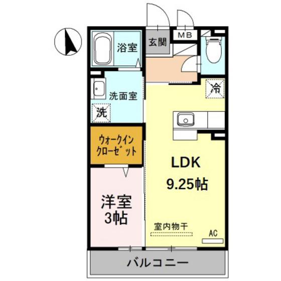 D-ROOM中川原(1LDK/2階)の間取り写真