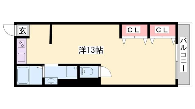 FELICE手柄(ワンルーム/4階)の間取り写真