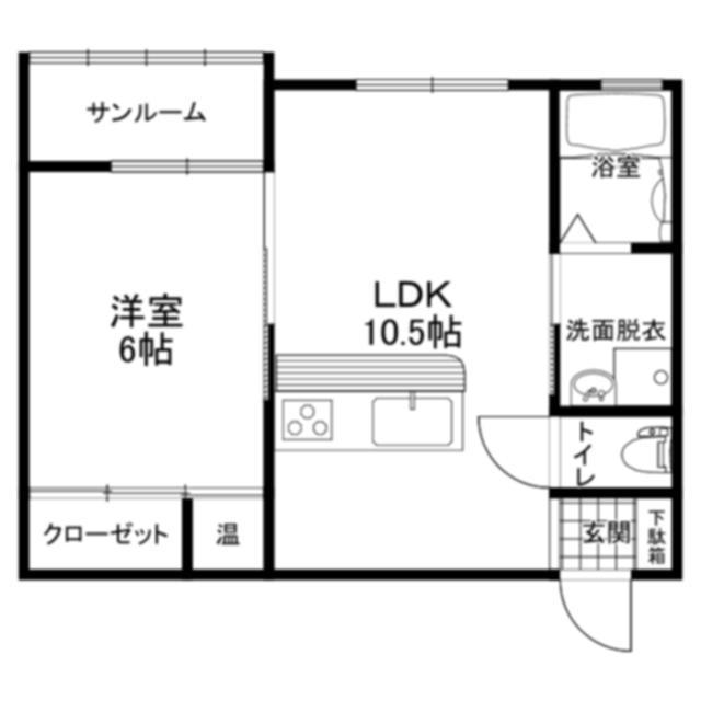 ココ・ハウス(1LDK/1階)の間取り写真