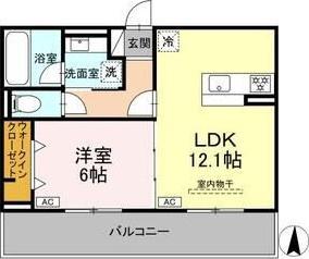 コラボ 北宿(1LDK/3階)の間取り写真