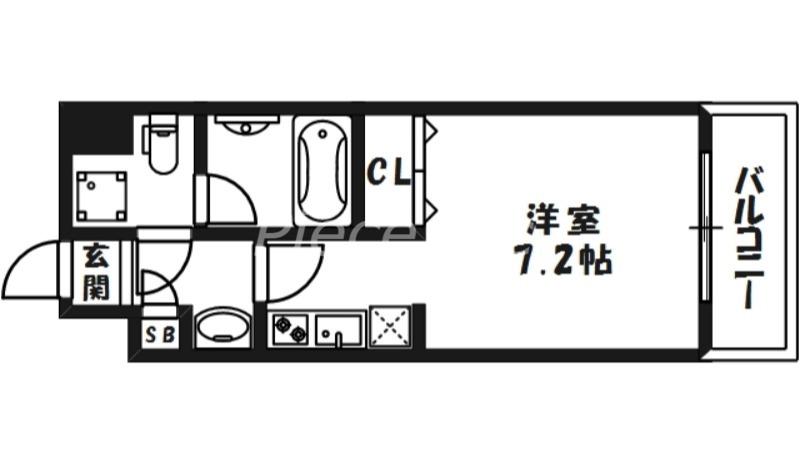 レオンコンフォート新梅田Ⅱ(1K/2階)の間取り写真