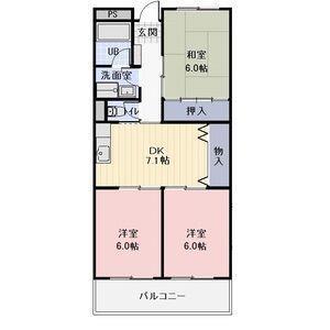 LIMPIAゆたか(3DK/2階)の間取り写真