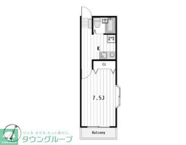イワサレジデンスA棟 A(1K/2階)の間取り写真