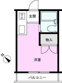 トーシンコーポマツバラ(ワンルーム/2階)の間取り写真