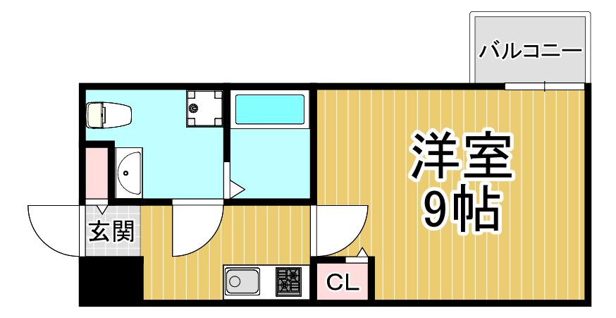 SOLCEREJEIRA西宮(1K/8階)の間取り写真