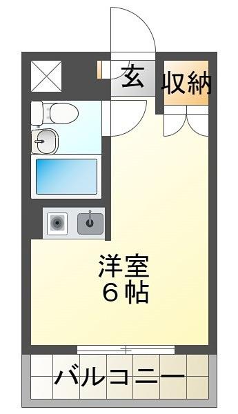 メゾンドシャル(ワンルーム/1階)の間取り写真