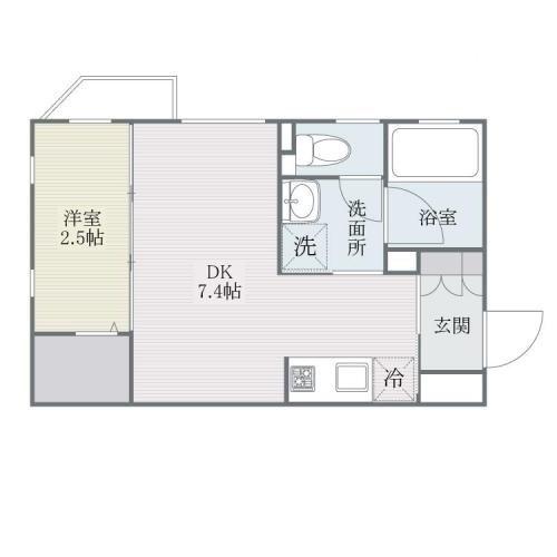 フェリオ高宮(1DK/3階)の間取り写真