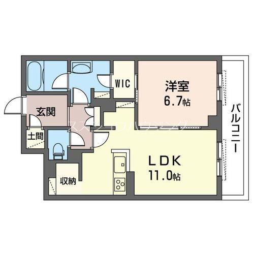 サウス KNOT YARD(1LDK/2階)の間取り写真