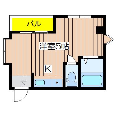 AB67(ワンルーム/3階)の間取り写真