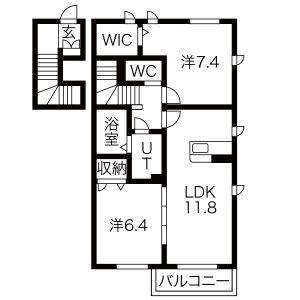 リラフォートA(2LDK/2階)の間取り写真