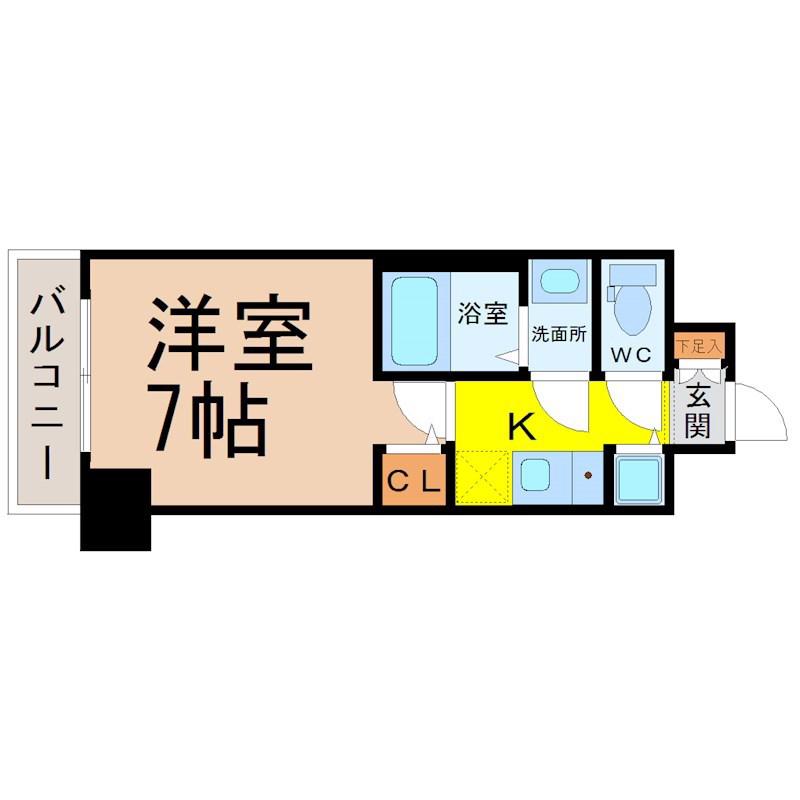 ヴィラマリオン(1K/5階)の間取り写真