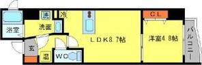SERENITE江坂四番館(1DK/3階)の間取り写真