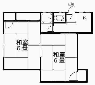 石井アパート(2K/2階)の間取り写真