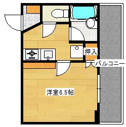スカイNフルタ(1K/3階)の間取り写真