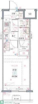 クレヴィスタお花茶屋(1K/11階)の間取り写真