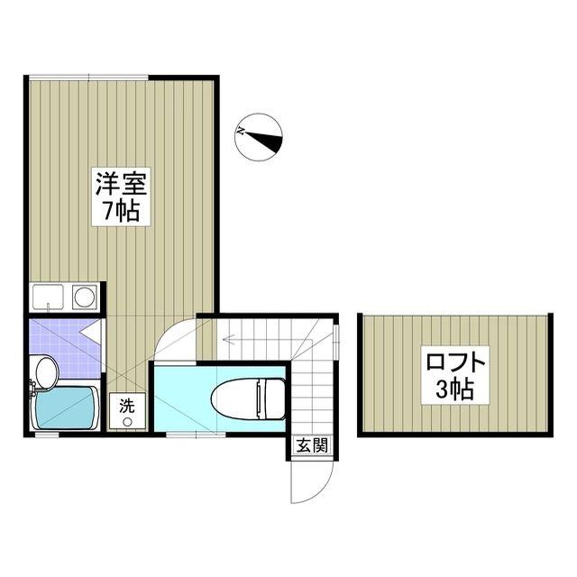 コートM&APART7(ワンルーム/2階)の間取り写真