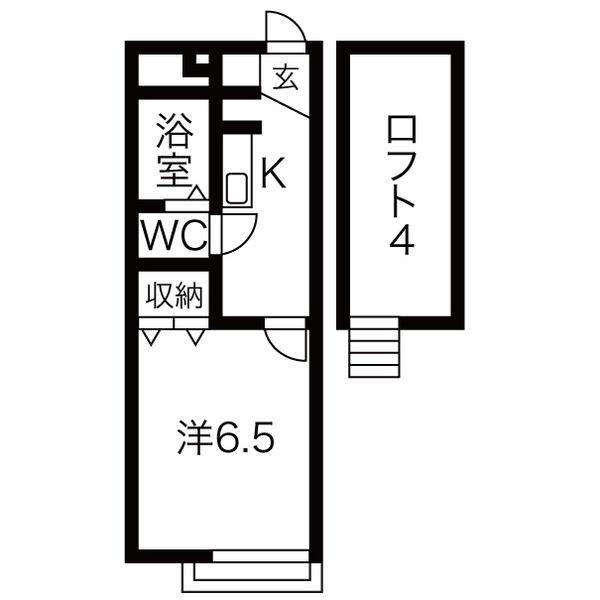 グリーンシティ香流(1SK/1階)の間取り写真