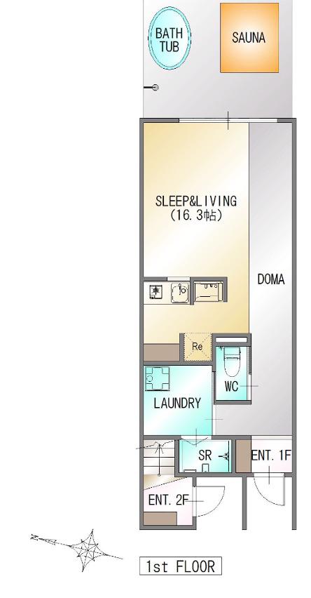 MYHOME RELAXA B(ワンルーム/1階)の間取り写真
