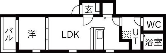 GRAND CHARIOT(1LDK/1階)の間取り写真