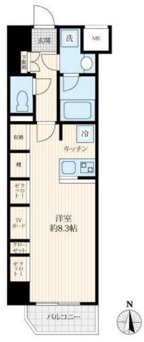 LOG MORISHITA(1K/9階)の間取り写真