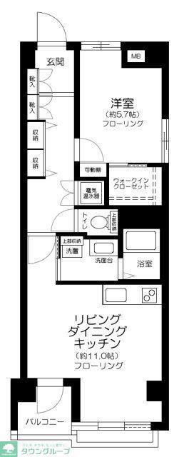 ライオンズマンション亀戸(1LDK/9階)の間取り写真