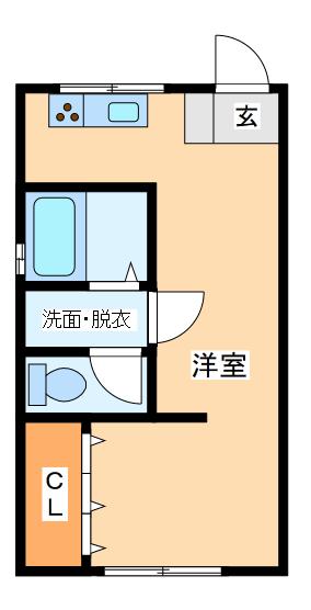 プリメイラビル(ワンルーム/2階)の間取り写真