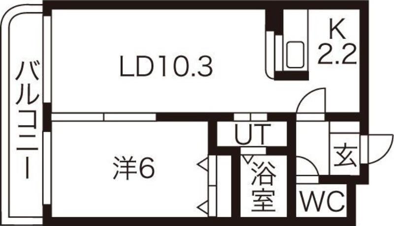 エルミタージュ(1LDK/4階)の間取り写真
