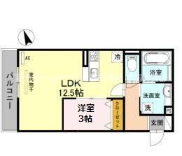 BRIRE(1LDK/3階)の間取り写真