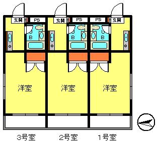 メゾンサイトー(1K/4階)の間取り写真