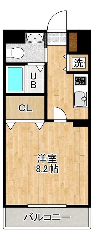 ローズガーデン(1K/2階)の間取り写真