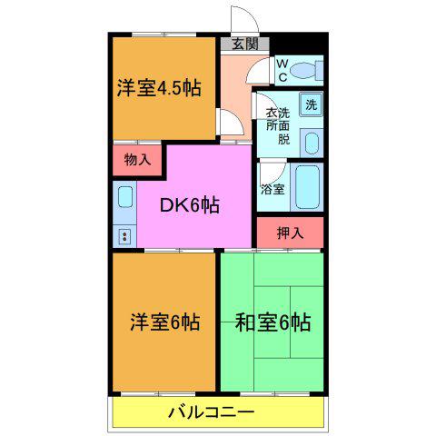 後藤マンション(3DK/3階)の間取り写真