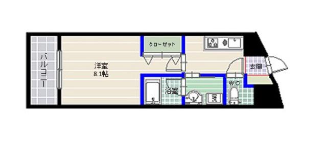 フォルテーネ飯倉(1K/4階)の間取り写真
